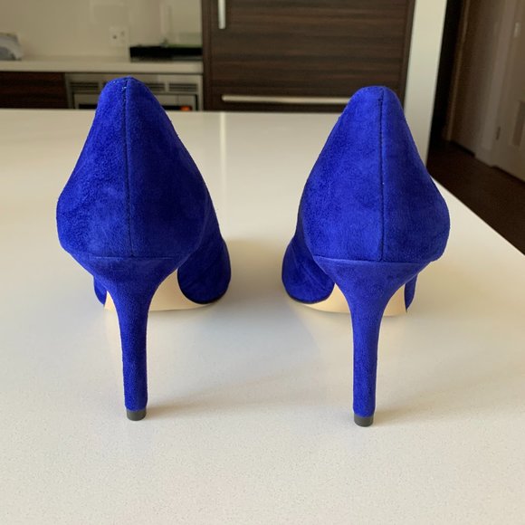 Ann Taylor Suede Pumps in Royal Blue, 3.5" heel, Sz 8 I Like Princess Kate !! - Picture 7 of 9